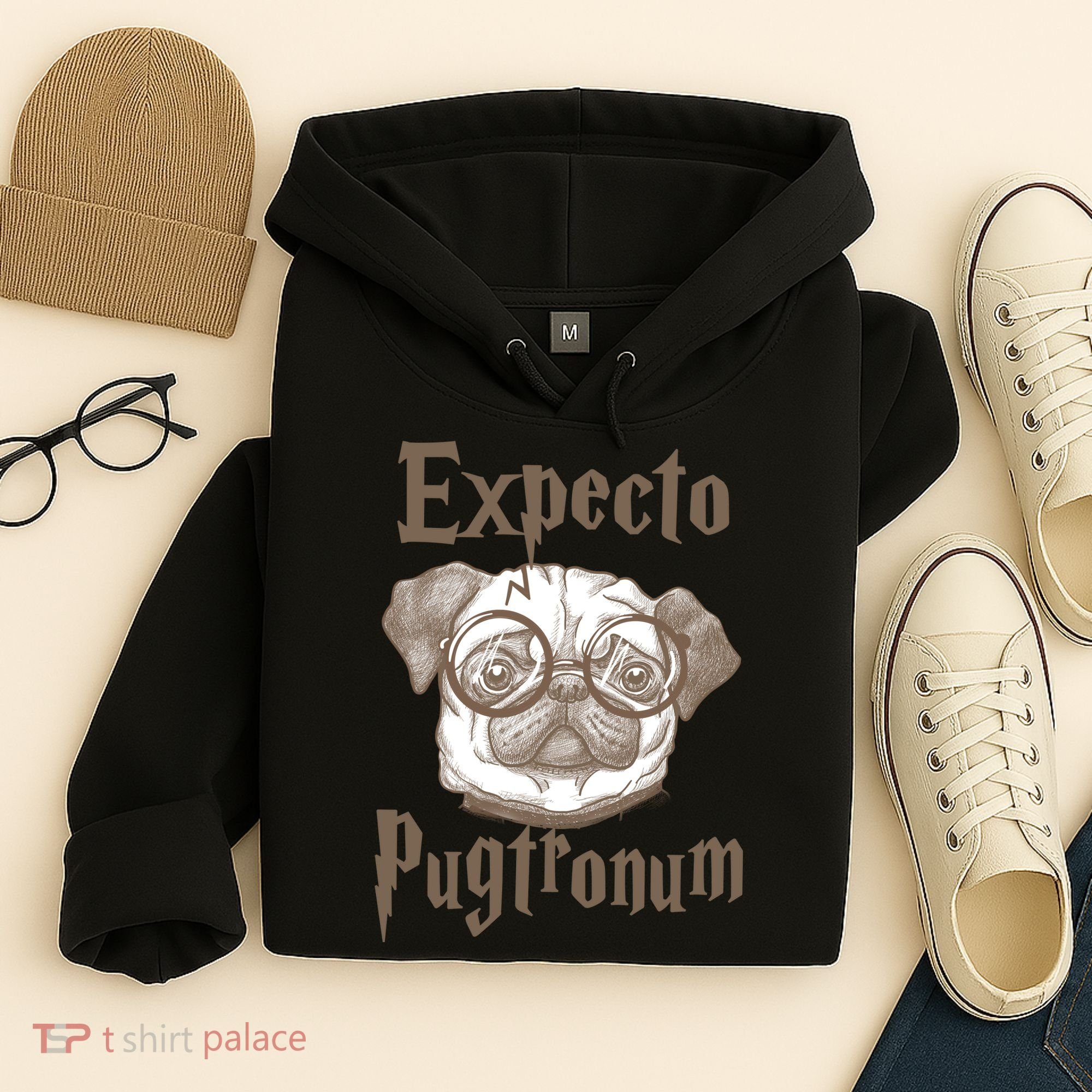 Expecto Pugtronum Funny Pug Hoodie
