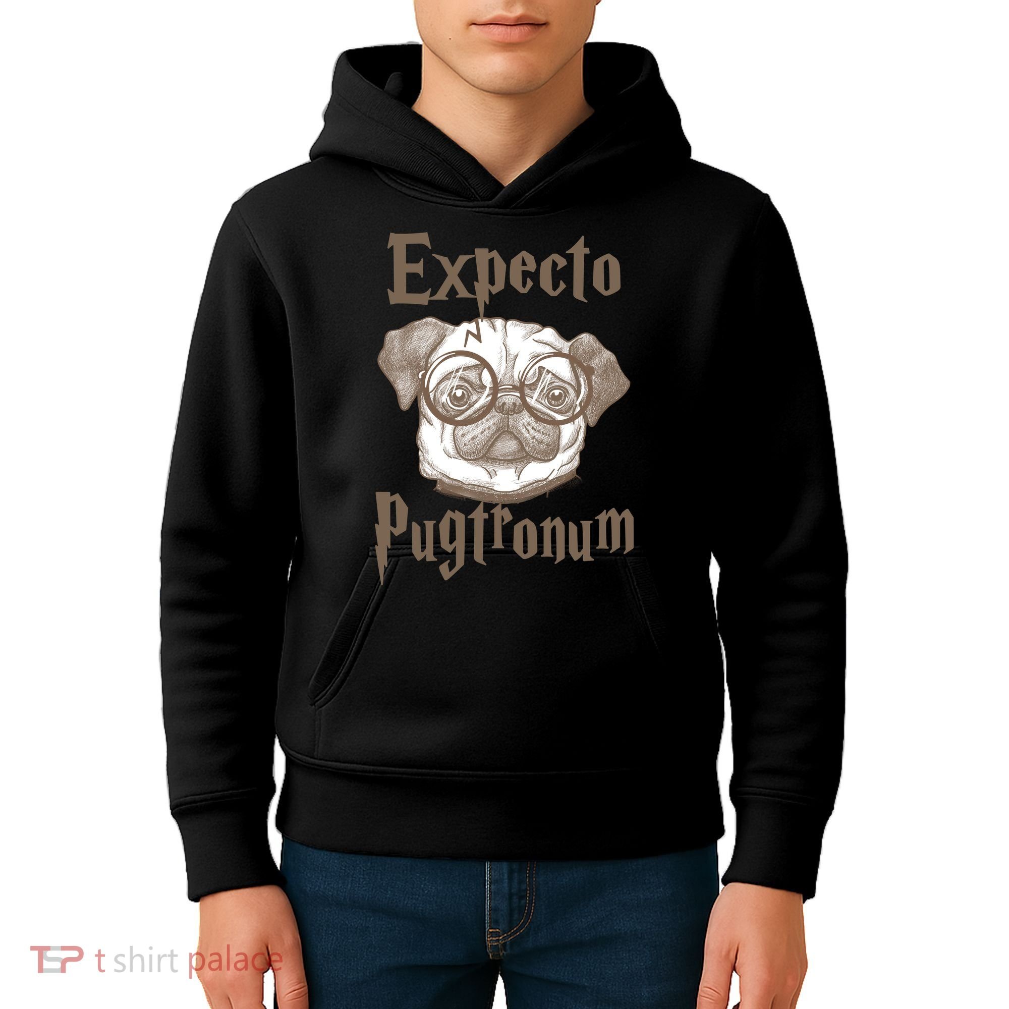 Expecto Pugtronum Funny Pug Kids Hoodie