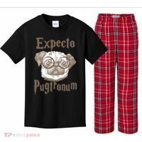 Expecto Pugtronum Funny Pug Kids Plaid Pajama Set thumb 0