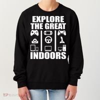 Explore The Great Indoors Funny Video Game Women's Sweatshirt thumb 0