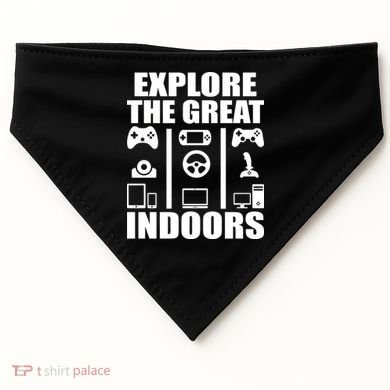 Explore The Great Indoors Funny Video Game USA-Made Doggie Bandana