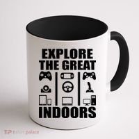 Explore The Great Indoors Funny Video Game Coffee Mug thumb 1