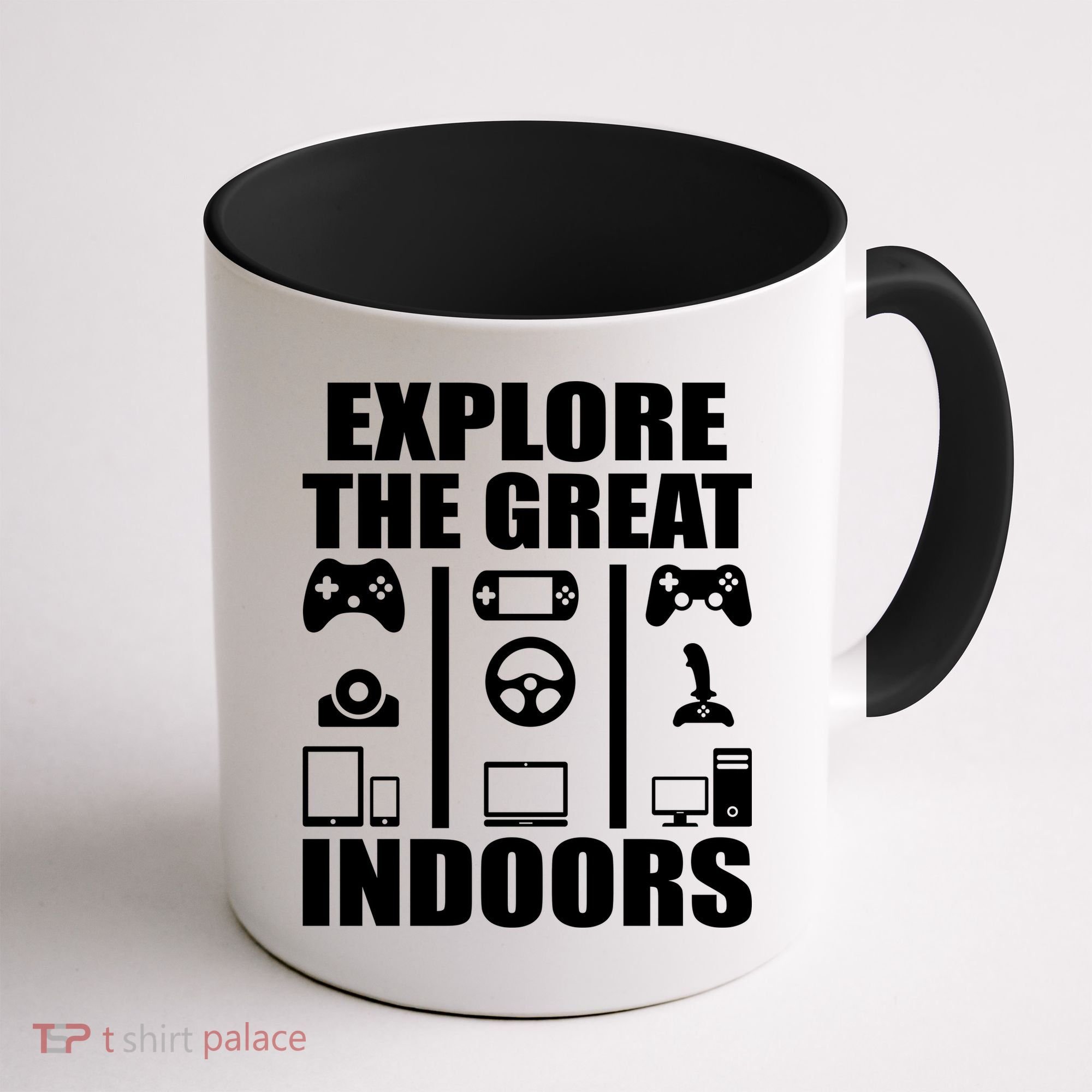Explore The Great Indoors Funny Video Game Coffee Mug
