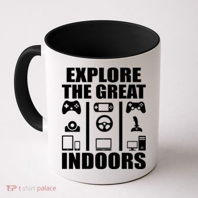 Explore The Great Indoors Funny Video Game Coffee Mug