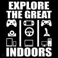Explore The Great Indoors Funny Video Game Women's Hoodie thumb 2