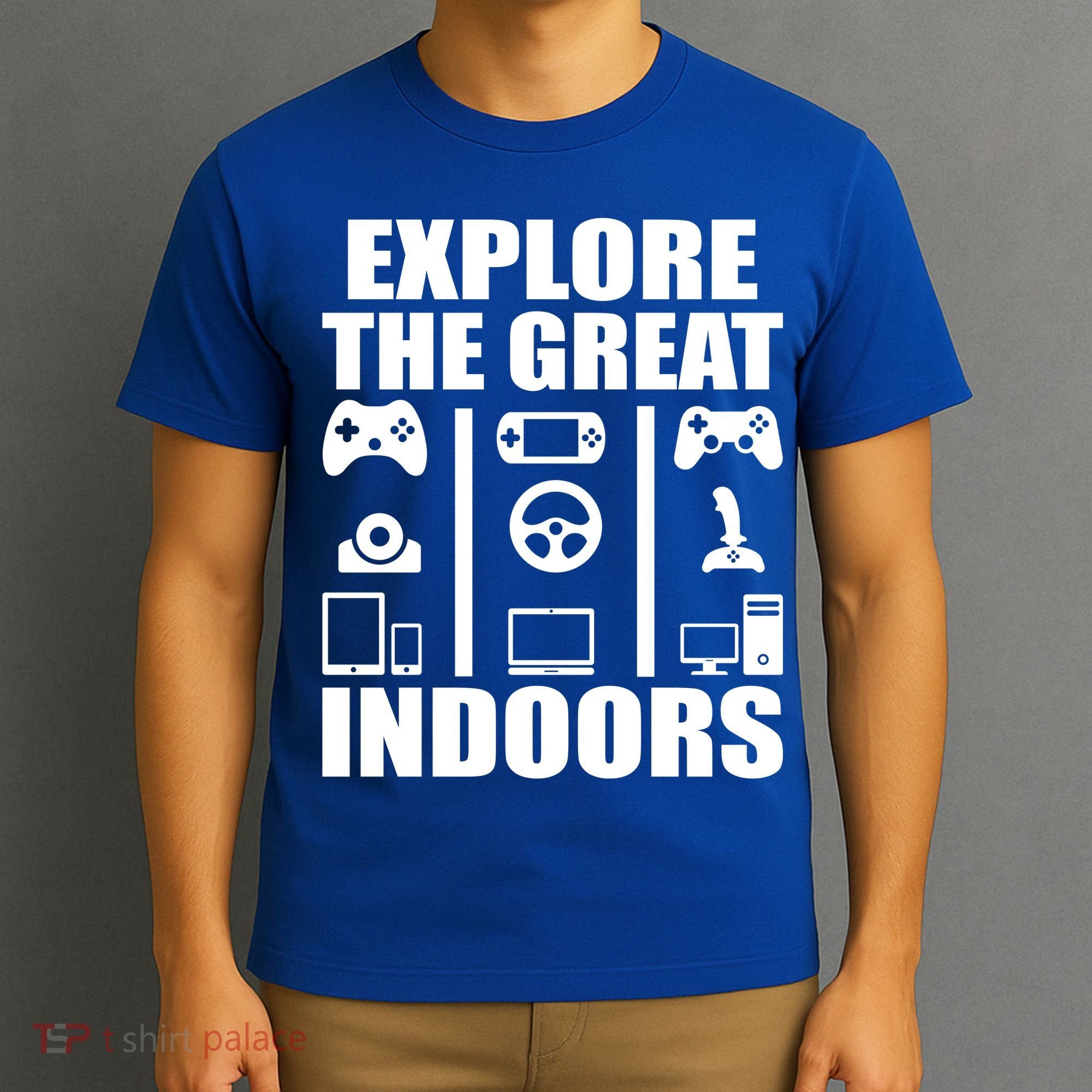 Explore The Great Indoors Funny Video Game T-Shirt