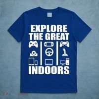 Explore The Great Indoors Funny Video Game T-Shirt thumb 5