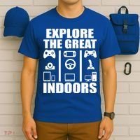 Explore The Great Indoors Funny Video Game T-Shirt thumb 6