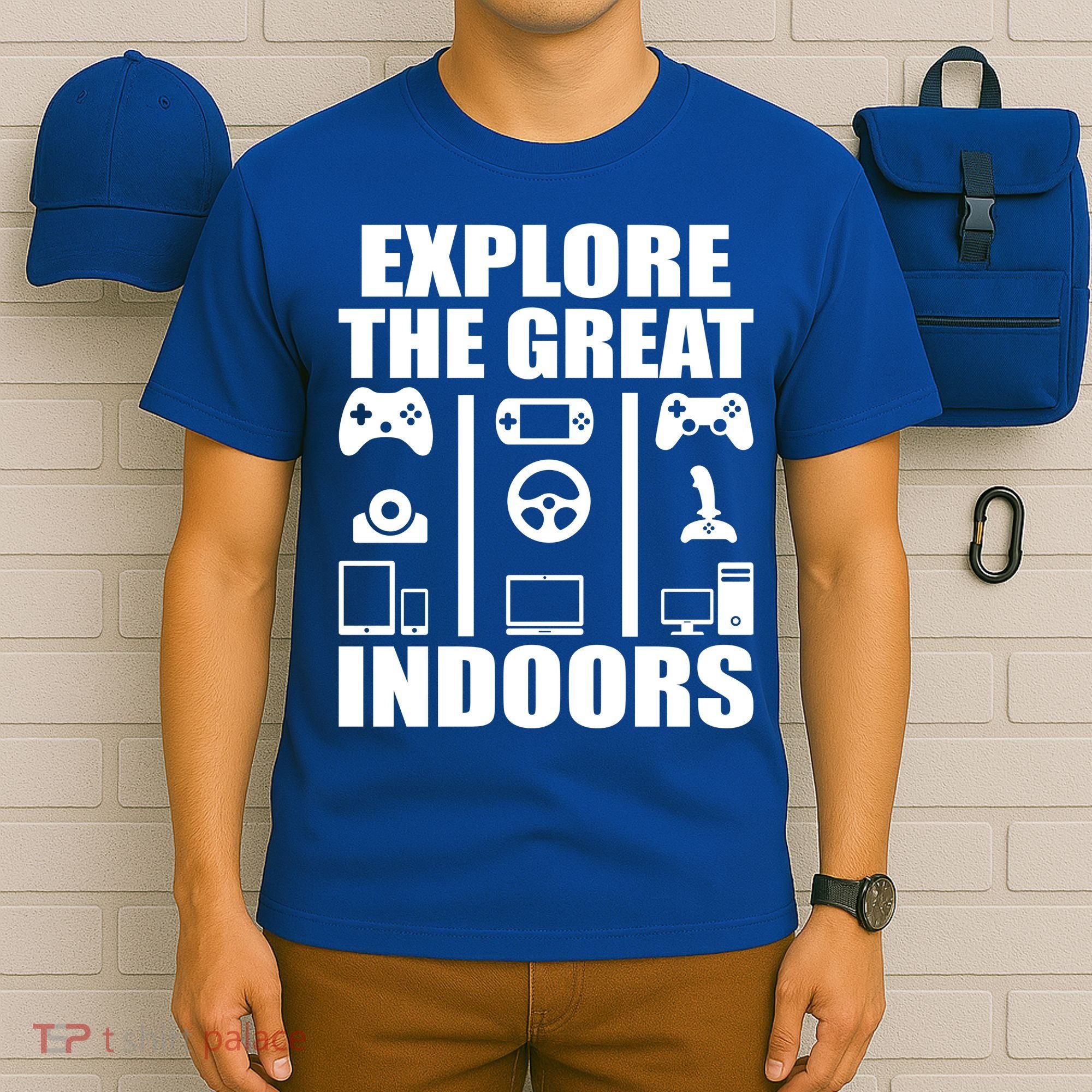 Explore The Great Indoors Funny Video Game T-Shirt
