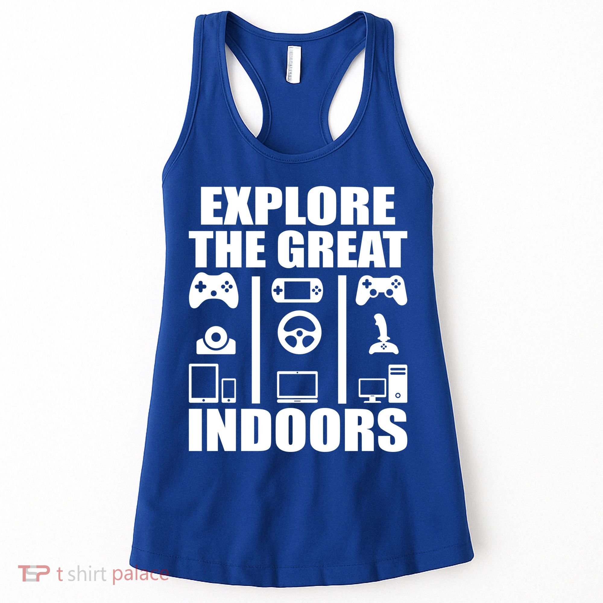 Explore The Great Indoors Funny Video Game Women's Tank Top