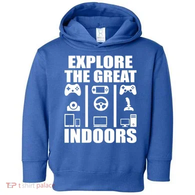 Explore The Great Indoors Funny Video Game Toddler Hoodie