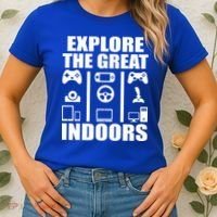 Explore The Great Indoors Funny Video Game Women's T-Shirt thumb 2