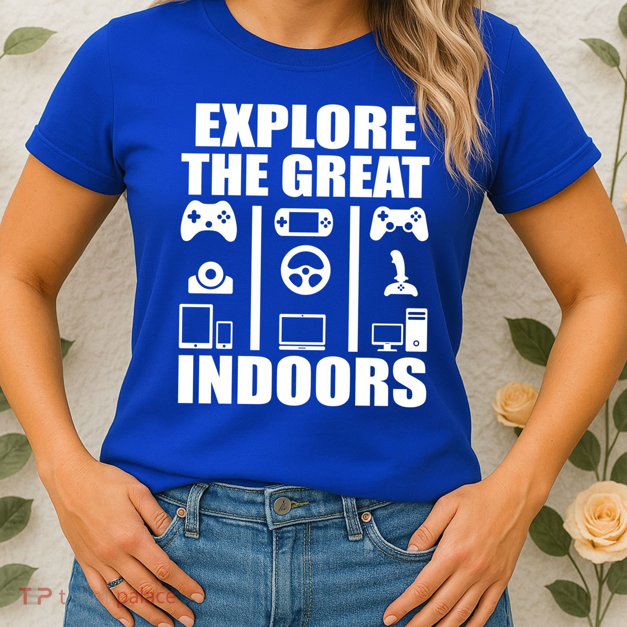 Explore The Great Indoors Funny Video Game Women's T-Shirt