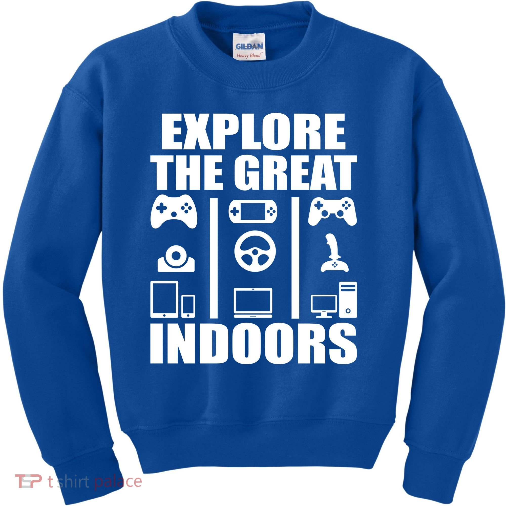 Explore The Great Indoors Funny Video Game Kids Sweatshirt