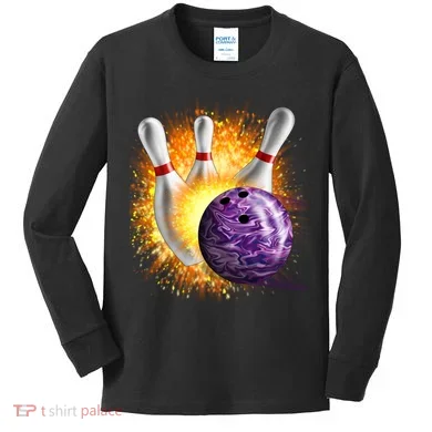 Explosive Spare Hit Bowling Kids Long Sleeve Shirt