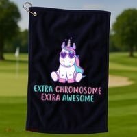 Extra Chromosome Awesome Down Syndrome Golf Towel thumb 1