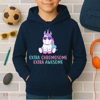 Extra Chromosome Awesome Down Syndrome Kids Hoodie thumb 2