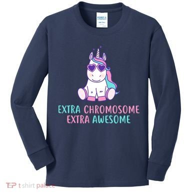 Extra Chromosome Awesome Down Syndrome Kids Long Sleeve Shirt