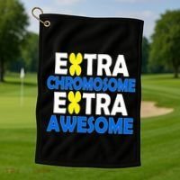 Extra Chromosome Extra Awesome Golf Towel thumb 1