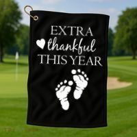Extra Thankful This Year Pregnancy Golf Towel thumb 1