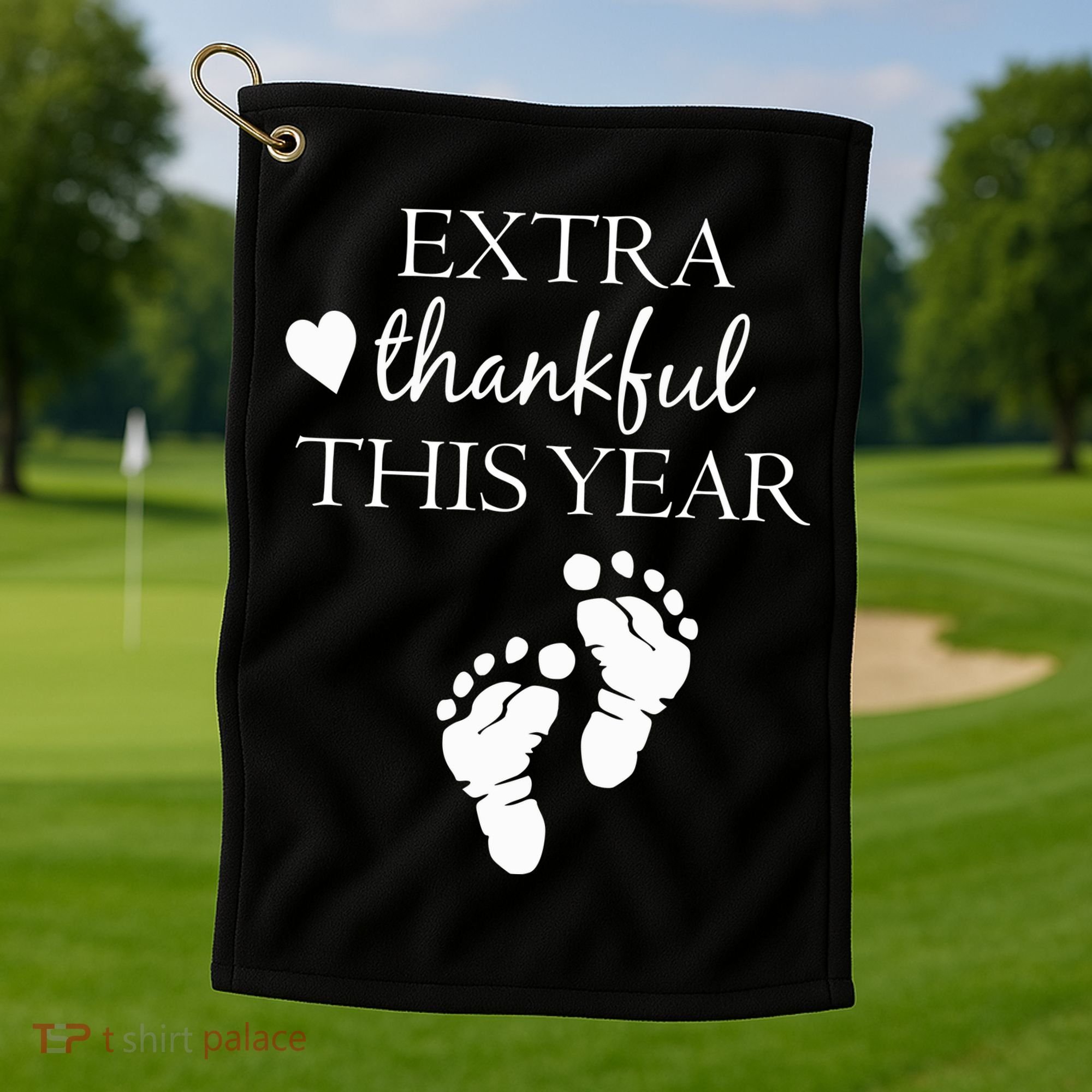 Extra Thankful This Year Pregnancy Golf Towel