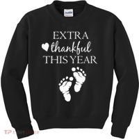 Extra Thankful This Year Pregnancy Kids Sweatshirt thumb 0