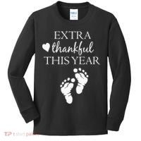 Extra Thankful This Year Pregnancy Kids Long Sleeve Shirt thumb 0