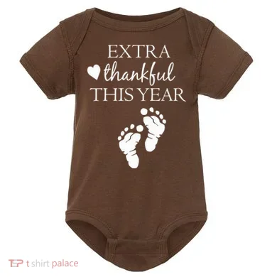Extra Thankful This Year Pregnancy Baby Bodysuit