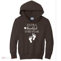 Extra Thankful This Year Pregnancy Kids Hoodie thumb 0