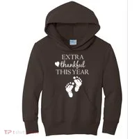Extra Thankful This Year Pregnancy Kids Hoodie thumb 0