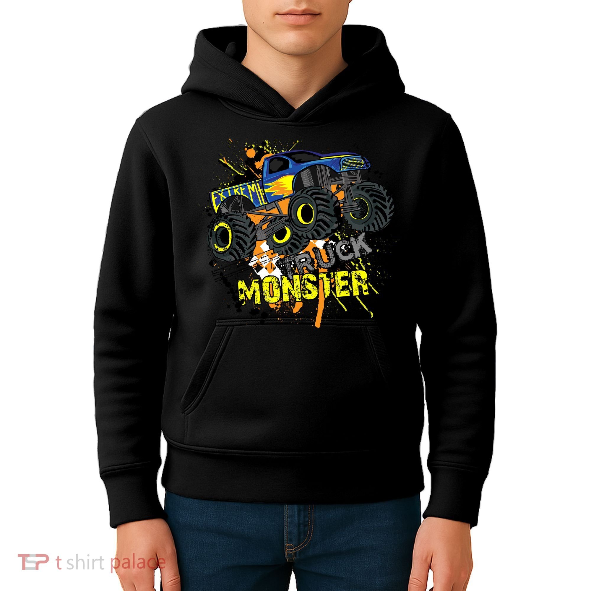 Extreme Monster Truck Kids Hoodie