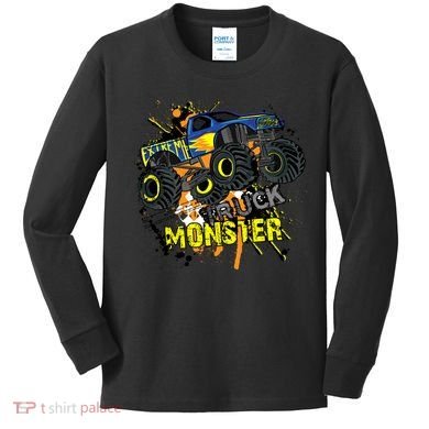 Extreme Monster Truck Kids Long Sleeve Shirt
