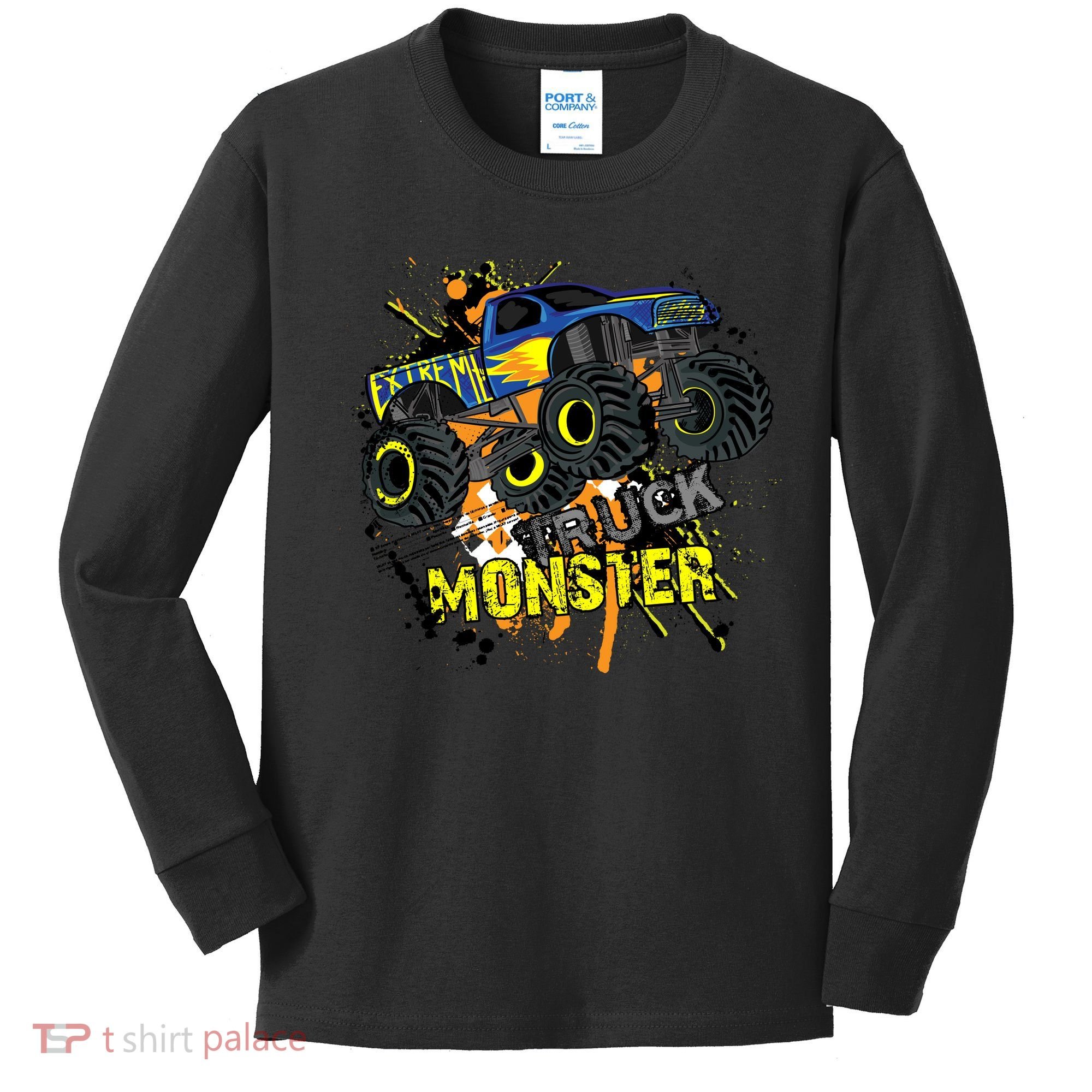 Extreme Monster Truck Kids Long Sleeve Shirt