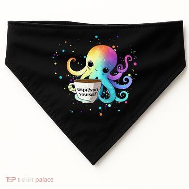 Espresso Yourself Cute Rainbow Octopus Coffee Mug Design USA-Made Doggie Bandana