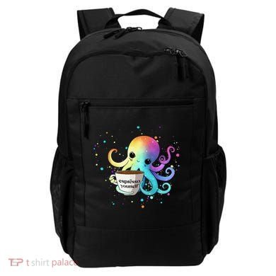 Espresso Yourself Cute Rainbow Octopus Coffee Mug Design Backpack