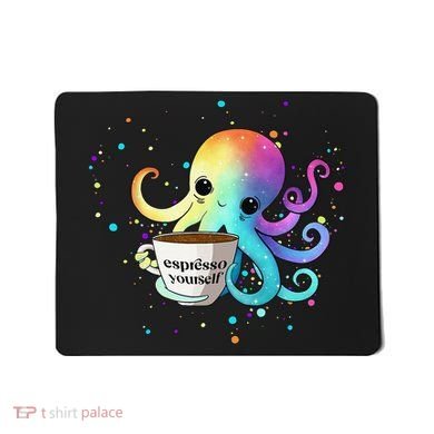 Espresso Yourself Cute Rainbow Octopus Coffee Mug Design Mousepad