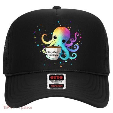 Espresso Yourself Cute Rainbow Octopus Coffee Mug Design Hat