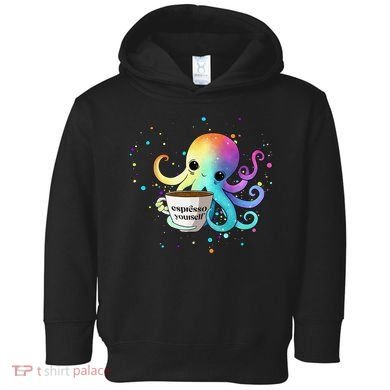 Espresso Yourself Cute Rainbow Octopus Coffee Mug Design Toddler Hoodie