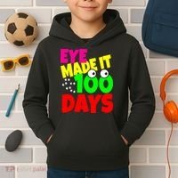Eye Made It 100 Days Of school Kids Hoodie thumb 2