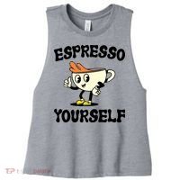 Espresso Yourself Funny Coffee Lover Women's Racerback Cropped Tank thumb 0