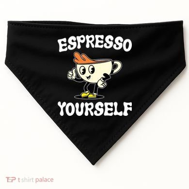 Espresso Yourself Funny Coffee Lover USA-Made Doggie Bandana