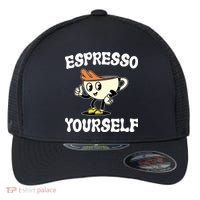 Espresso Yourself Funny Coffee Lover Flexfit Unipanel Trucker Cap thumb 0