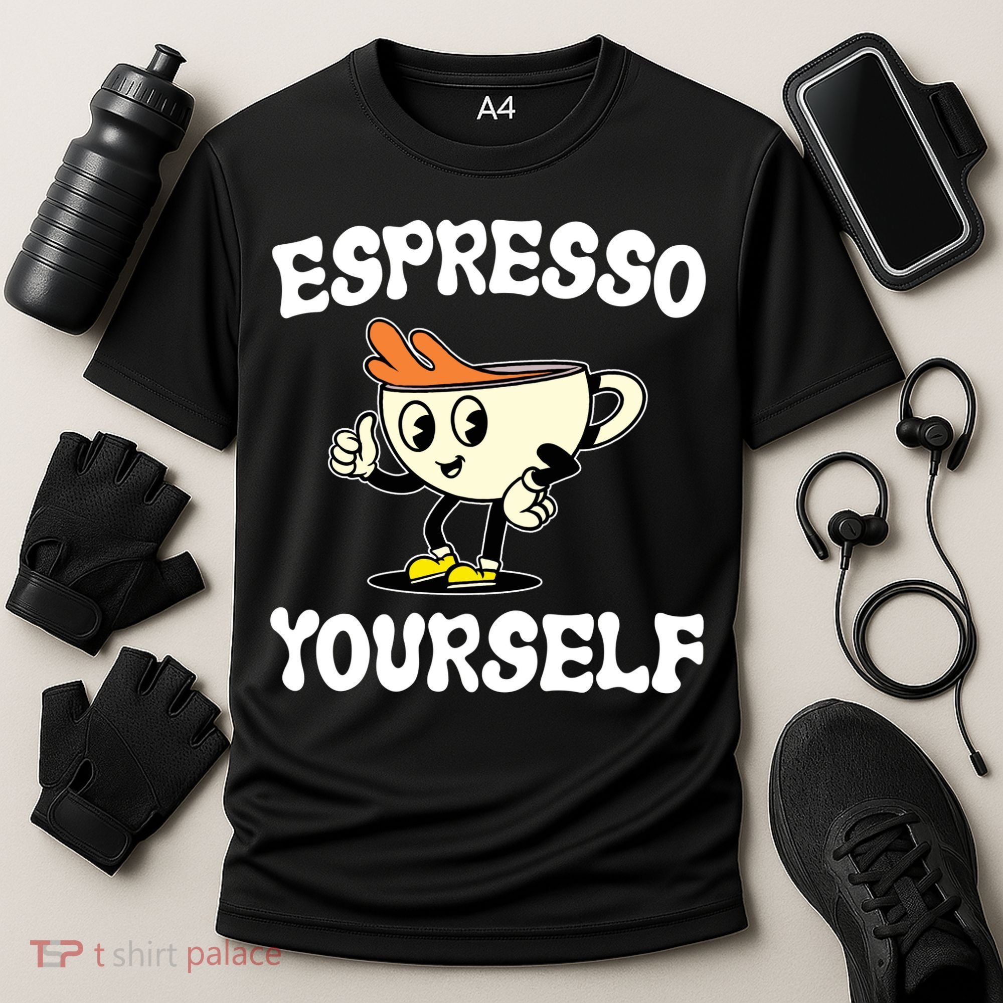 Espresso Yourself Funny Coffee Lover Cooling Performance Crew T-Shirt