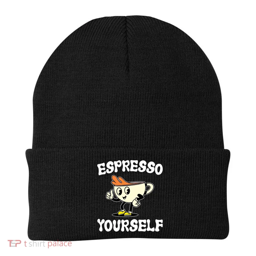 Espresso Yourself Funny Coffee Lover Beanie