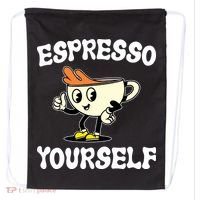 Espresso Yourself Funny Coffee Lover Drawstring Bag thumb 0
