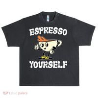 Espresso Yourself Funny Coffee Lover Urban Oversized Heavyweight T-Shirt thumb 0