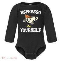 Espresso Yourself Funny Coffee Lover Baby Long Sleeve Bodysuit thumb 0