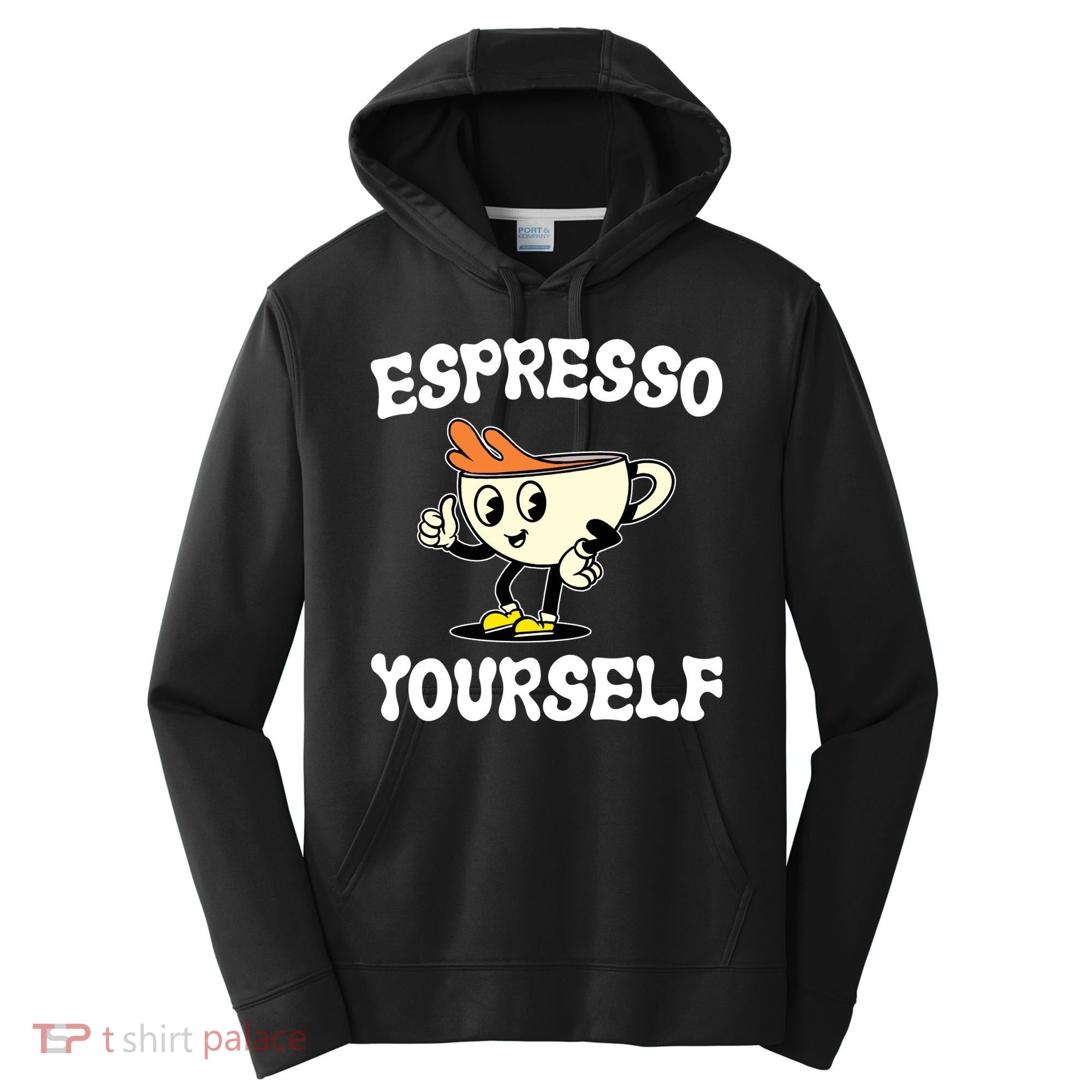 Espresso Yourself Funny Coffee Lover Performance Fleece Hoodie
