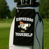Espresso Yourself Funny Coffee Lover Golf Towel thumb 2