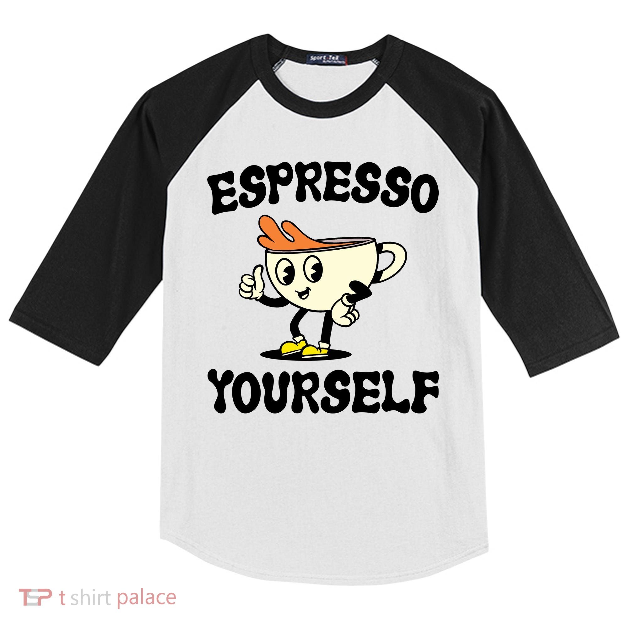 Espresso Yourself Funny Coffee Lover Kids Colorblock Raglan Jersey